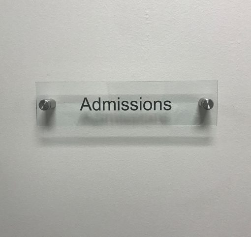 Admissions Office Acrylic Sign - Nap Nameplates