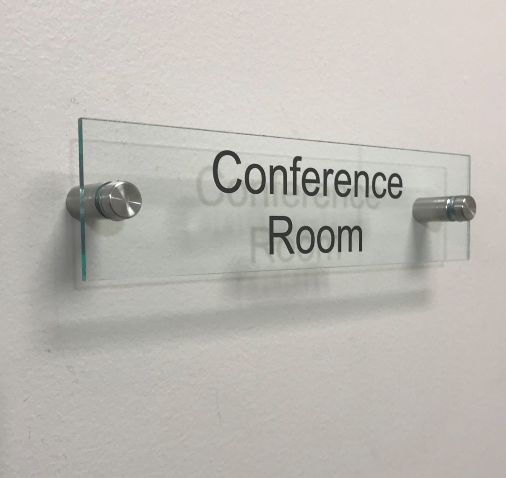 Clear acrylic conference room signs for offices napnameplates