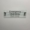 Emergency Exit Only Clear Acrylic Name Plate for Offices - NapNameplates.com