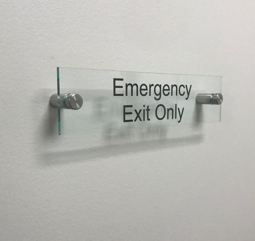 Clear Acrylic Name Plate for Emergency Exit Only - Nap Nameplates