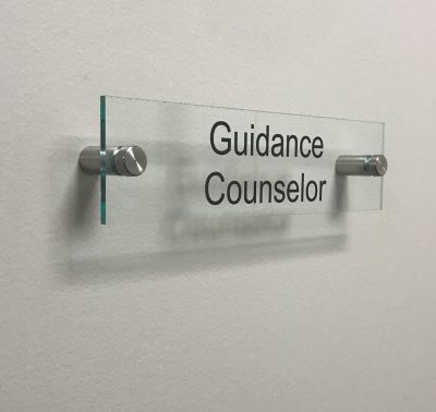 Clear Acrylic Name Plate for Guidance Counselor - Nap Nameplates