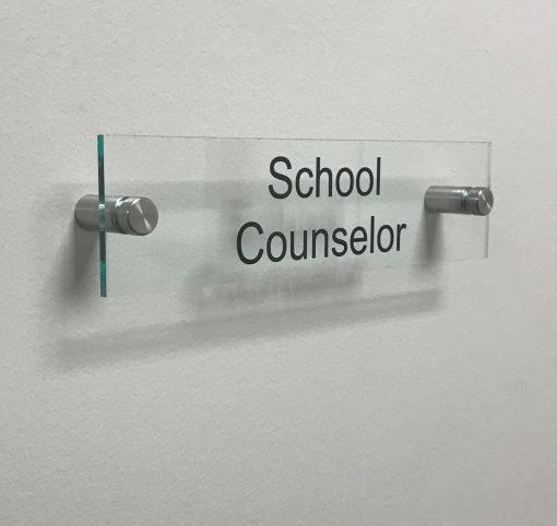 Clear Acrylic Name Plate Sign for School Counselor - Nap Nameplates