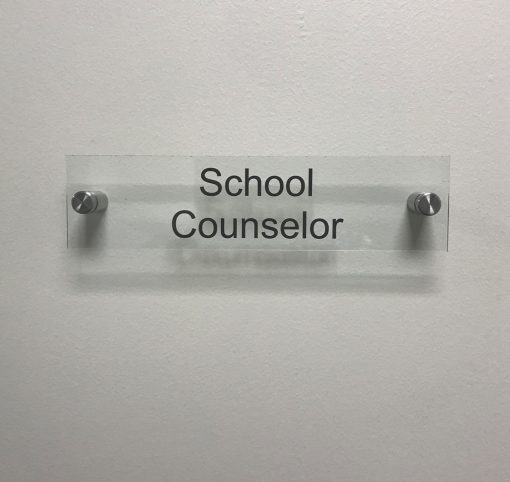 School Counselor Clear Acrylic Name Plate Sign for Offices - Nap Nameplates