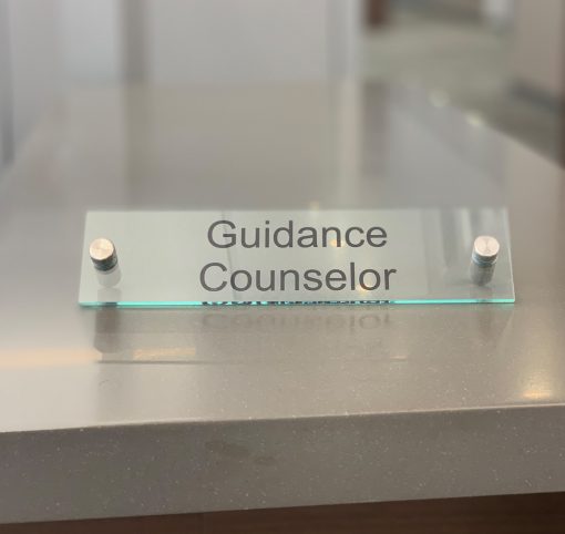 Guidance Counselor Clear Acrylic Sign - Nap Nameplates