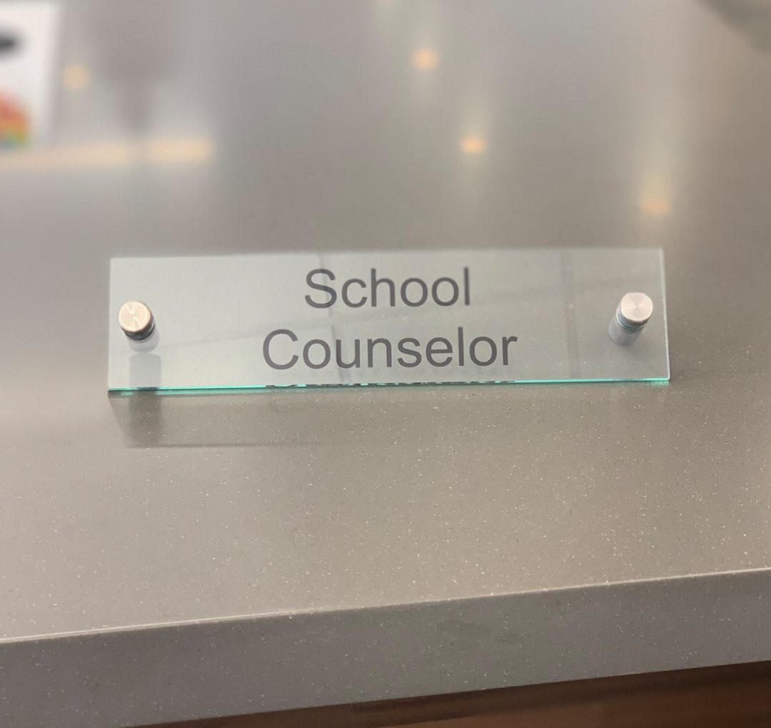School Counselor Acrylic Sign for Doors or Desks