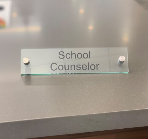 Clear Acrylic Office Sign for School Counselor - Napnameplates.com