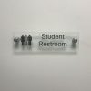 Student Restroom Clear Acrylic Signs for Doors or Walls - Napnameplates.com