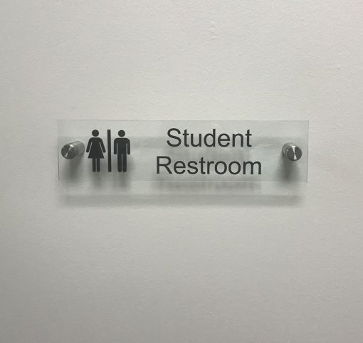 Student Restroom Clear Acrylic Signs for Doors or Walls - Napnameplates.com