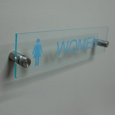 Full Color Printed Rectangle Shaped Clear Acrylic Name Plates for Walls - Nap Nameplates