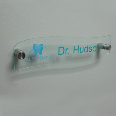 Unique Wave Shaped Clear Acrylic Name Plates for Walls - Nap Nameplates