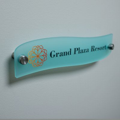 Wave Style Frosted Acrylic Name Plates for Walls Full Color Custom Printed - Nap Nameplates