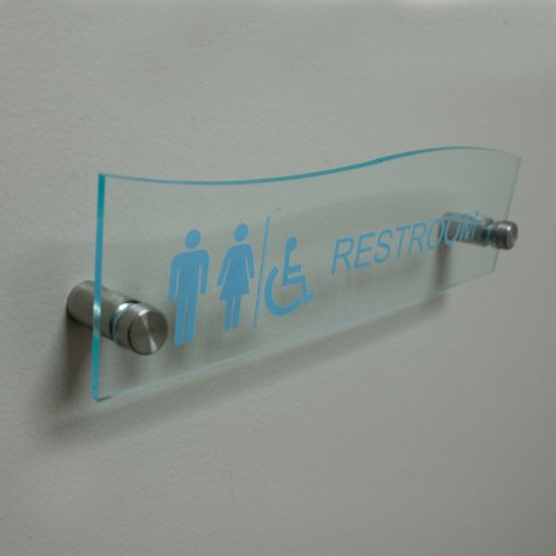Full Color Printed Top Wave Style Designer Clear Acrylic Name Plates for Walls - Nap Nameplates