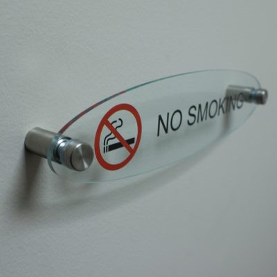 Full Color Printed Oval Shaped Clear Acrylic Name Plates for Walls - Nap Nameplates