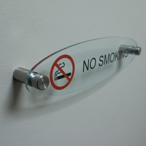 Full Color Printed Oval Shaped Clear Acrylic Name Plates for Walls - Nap Nameplates