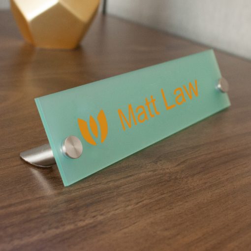 Rectangle Frosted Acrylic Office Nameplates for Desktops - Nap Nameplates