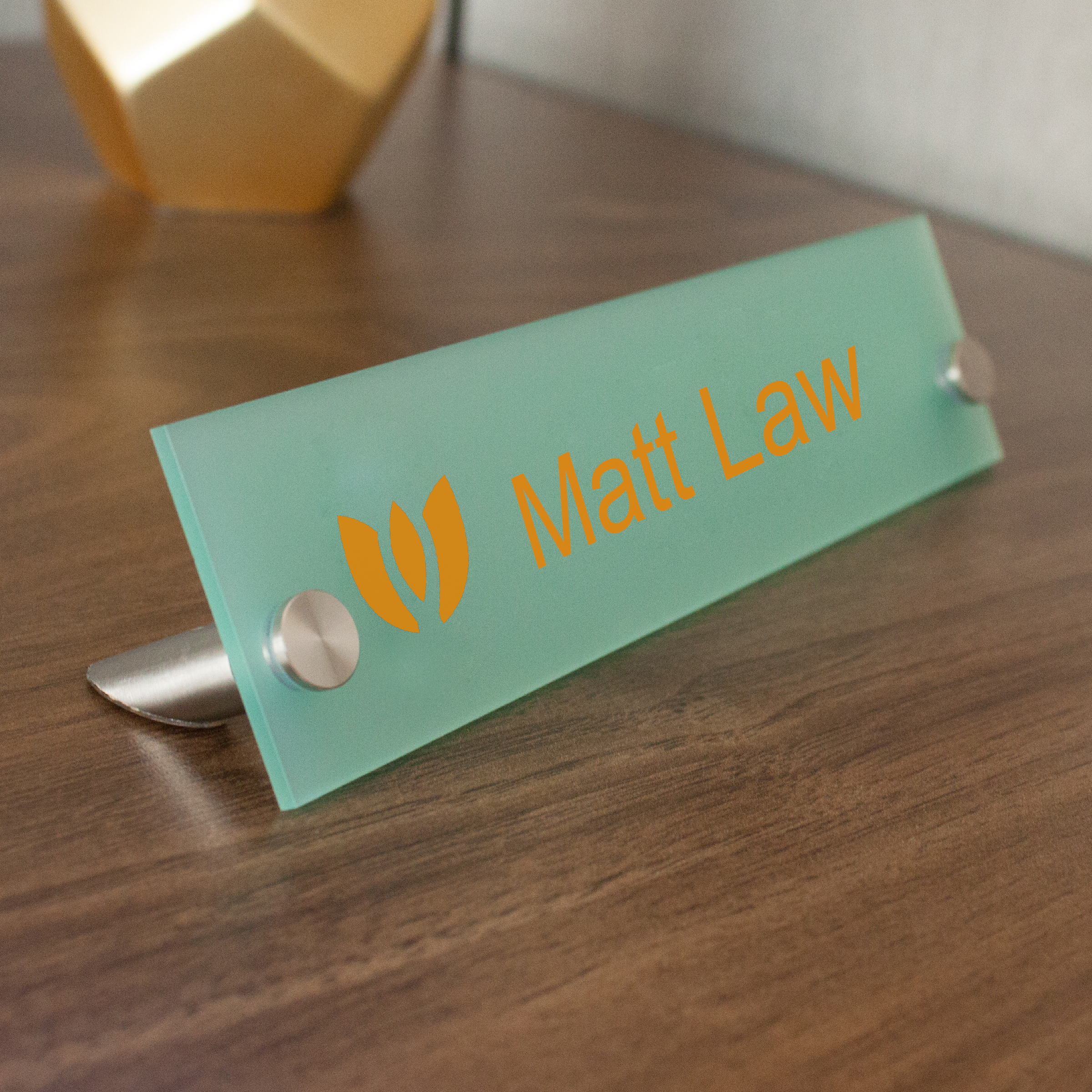 Frosted Acrylic Desk Name Plates For Offices Rectangle