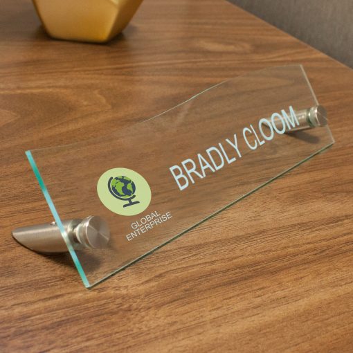 Unique Top Wave Style Acrylic Desktop Signs for Offices - Nap Nameplates