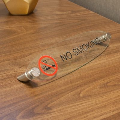 Custom Oval Acrylic Desktop Office Signs Printed in Full Color - Nap Nameplates