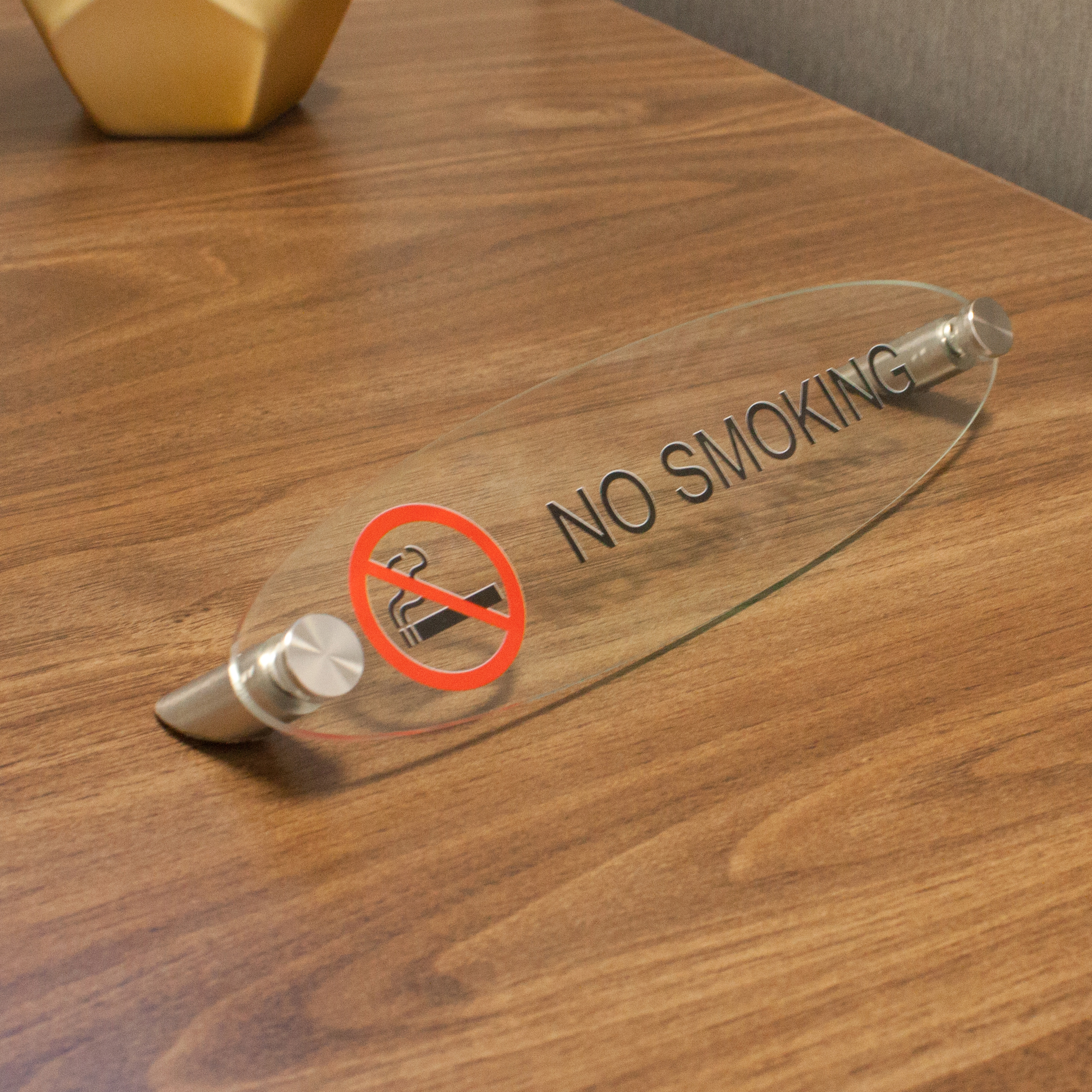 Clear Acrylic Desk Name Plates Oval Shape Napnameplates Com