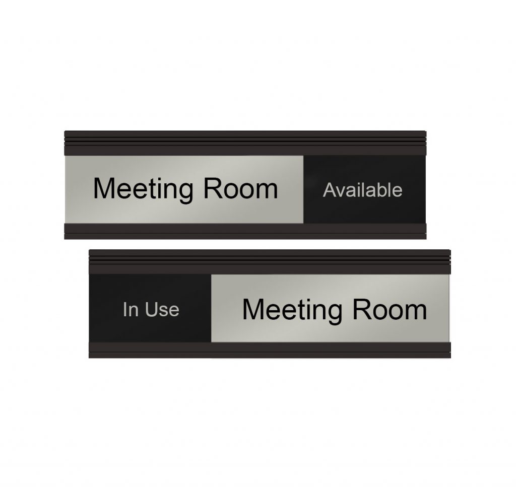 Meeting Room Slider Signs "In Use" Brushed Silver
