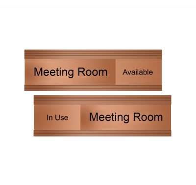 Meeting Room Slider Signs - Modern Copper 8" x 2"