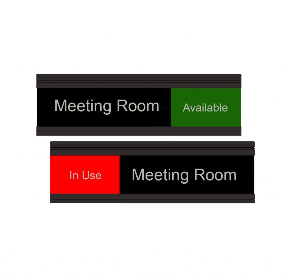Meeting Room Slider Signs, Black, Red & Green - Nap Nameplates
