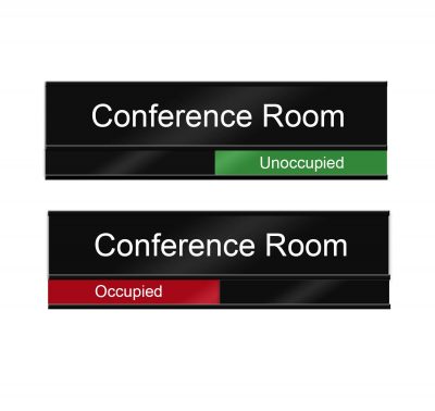 Slider Signs for Conference Rooms, Black, Red and Green - Nap Nameplates