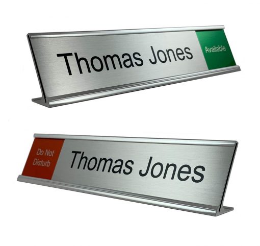 Desktop Sliding Sign with Nameplate Holder 10"x2"