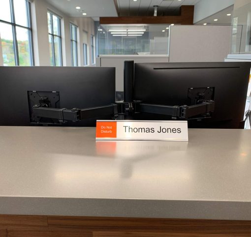 Desktop Sliding Sign with Nameplate Holder 10"x2" - Image 4