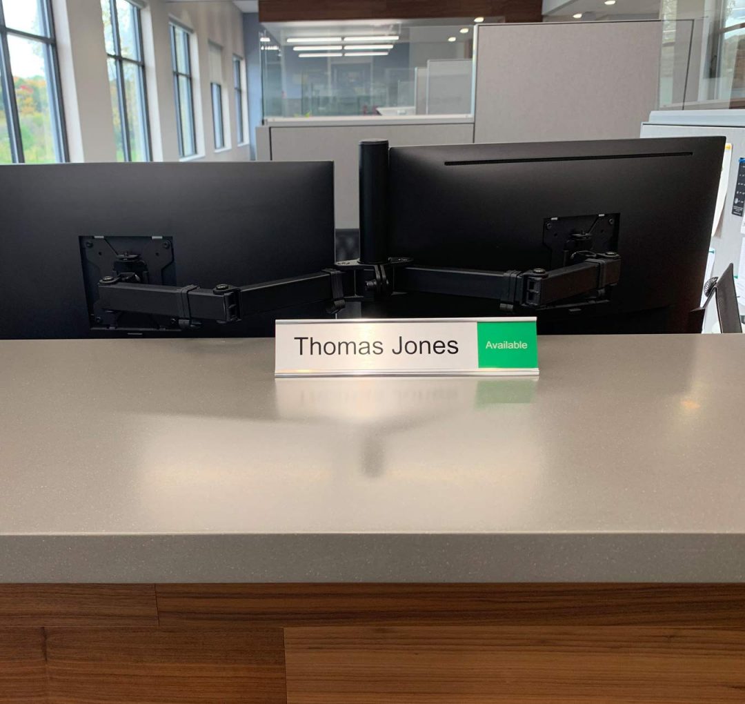 Computer Monitor Nameplate Sign Desktop Sliding Sign with Nameplate Holder 10