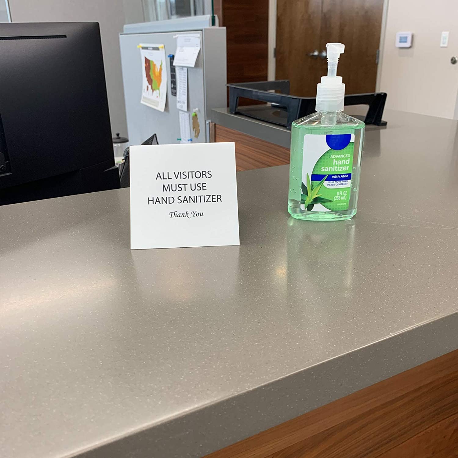 Visitors Must Use Hand Sanitizer Sign for Offices & More NapNameplates