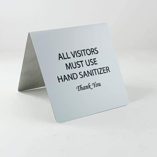 Hand Sanitizer Required Sign, 4"x4" - Pack of 2