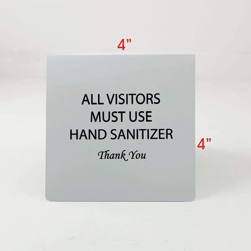 Hand Sanitizer Required Sign, 4"x4" - Pack of 2 - Image 2