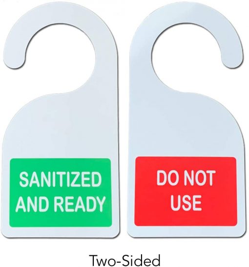 Sanitized/Do Not Use Hanging Door Sign - Image 2