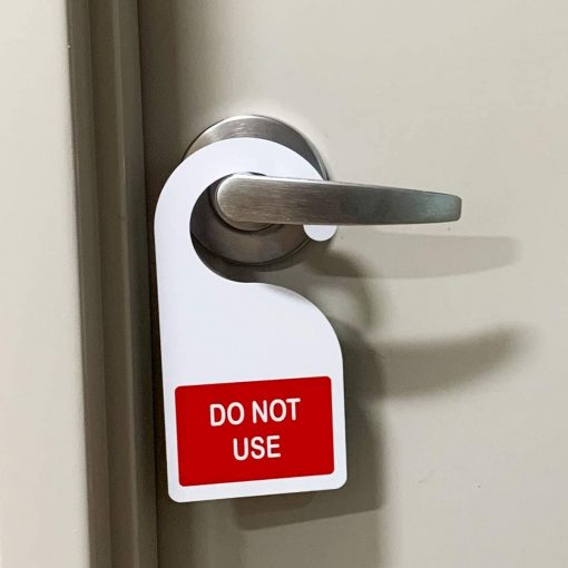 Sanitized/Do Not Use Hanging Door Sign - Image 3