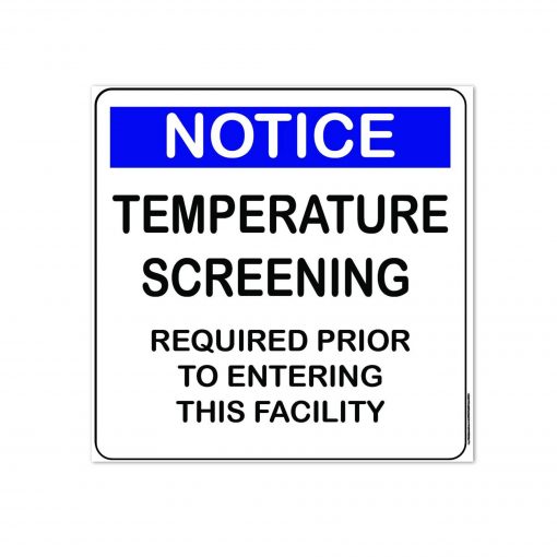 temperature screening sign