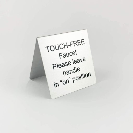 Table Tent Sign - Touch Free Faucet, 3"x3" - Pack of 4