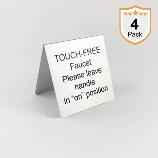 Table Tent Sign - Touch Free Faucet, 3"x3" - Pack of 4 - Image 2
