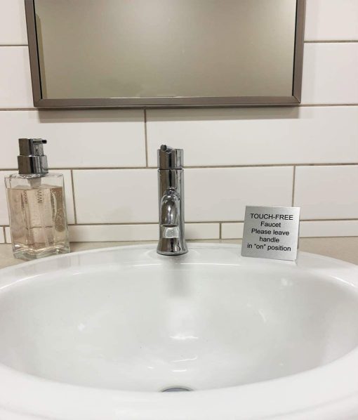 Table Tent Sign - Touch Free Faucet, 3"x3" - Pack of 4 - Image 3