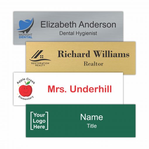 10" x 3" Office Name Plate Signs - Color-Printed Metal
