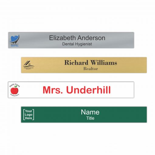 12" x 1-1/2" Office Name Plate Signs - Color-Printed Metal