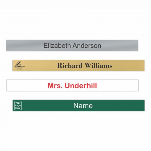 12" x 1" Office Name Plate Signs - Color-Printed Metal