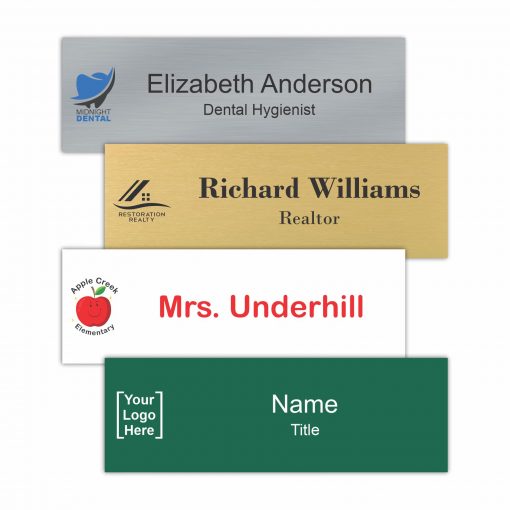 12" x 4" Office Name Plate Signs - Color-Printed Metal