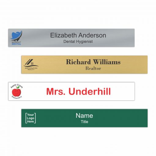 14" x 2" Office Name Plate Signs - Color-Printed Metal