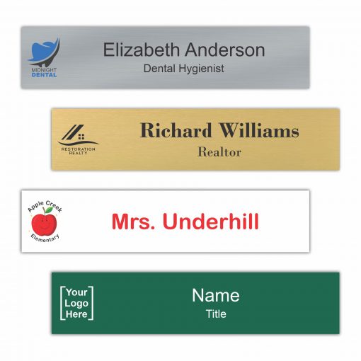 14" x 3" Office Name Plate Signs - Color-Printed Metal