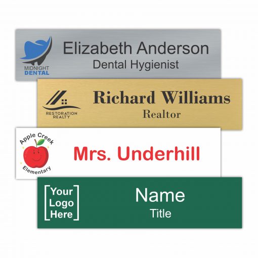6" x 1-1/2" Office Name Plate Signs - Color-Printed Metal