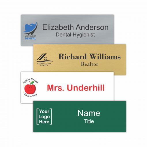 6" x 2" Office Name Plate Signs - Color-Printed Metal