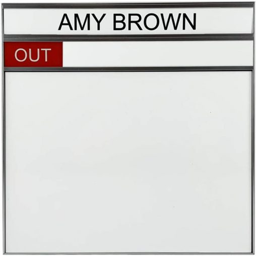 Custom Nameplate Availability Whiteboard Slider Sign - Black or Silver Frame - 6"x6" and 8.5"x8.5" - Image 2