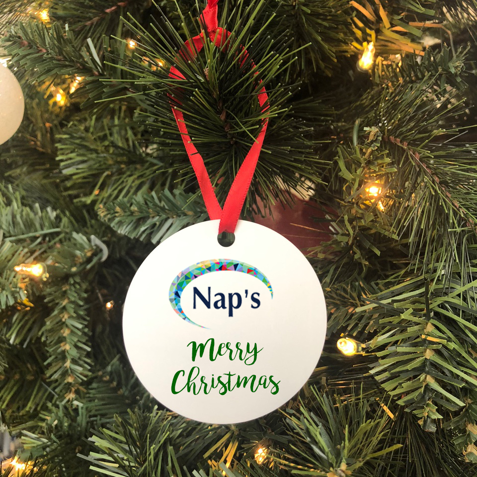 Custom Company Logo Ornaments, Metal, Circle