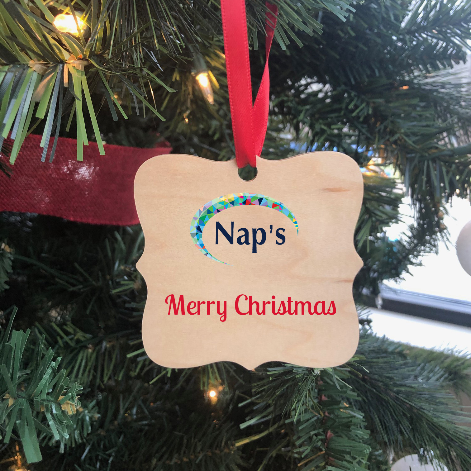 Custom Logo Ornaments Wood Prague Shape Napnameplates Com